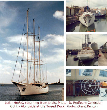 Left - Audela returning from trials. Photo: D. Redfearn CollectionRight - Alongside at the Tweed Dock. Photo: Grant Renton
