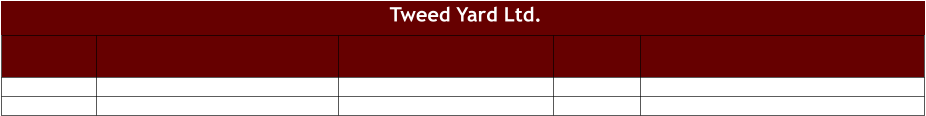 Tweed Yard Ltd.