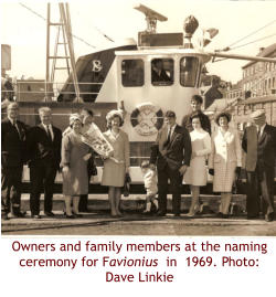 Owners and family members at the naming ceremony for Favionius  in  1969. Photo: Dave Linkie