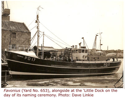 Favonius (Yard No. 653), alongside at the ‘Little Dock on the day of its naming ceremony. Photo: Dave Linkie