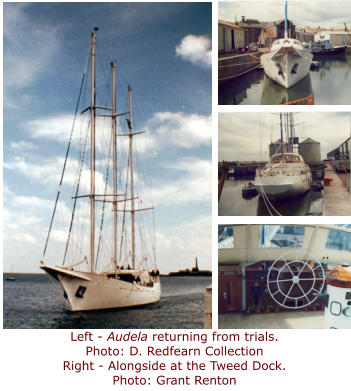 Left - Audela returning from trials. Photo: D. Redfearn CollectionRight - Alongside at the Tweed Dock. Photo: Grant Renton