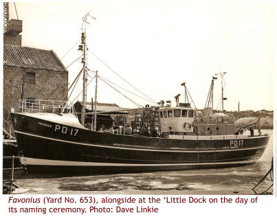 Favonius (Yard No. 653), alongside at the ‘Little Dock on the day of its naming ceremony. Photo: Dave Linkie